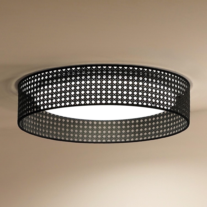 Duolla - Светодиодный потолочный светильник ROLLER RATTAN LED/24W/230V черный