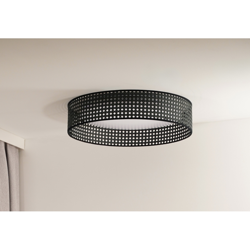 Duolla - Светодиодный потолочный светильник ROLLER RATTAN LED/24W/230V черный