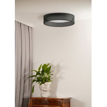 Duolla - Светодиодный потолочный светильник ROLLER RATTAN LED/24W/230V черный