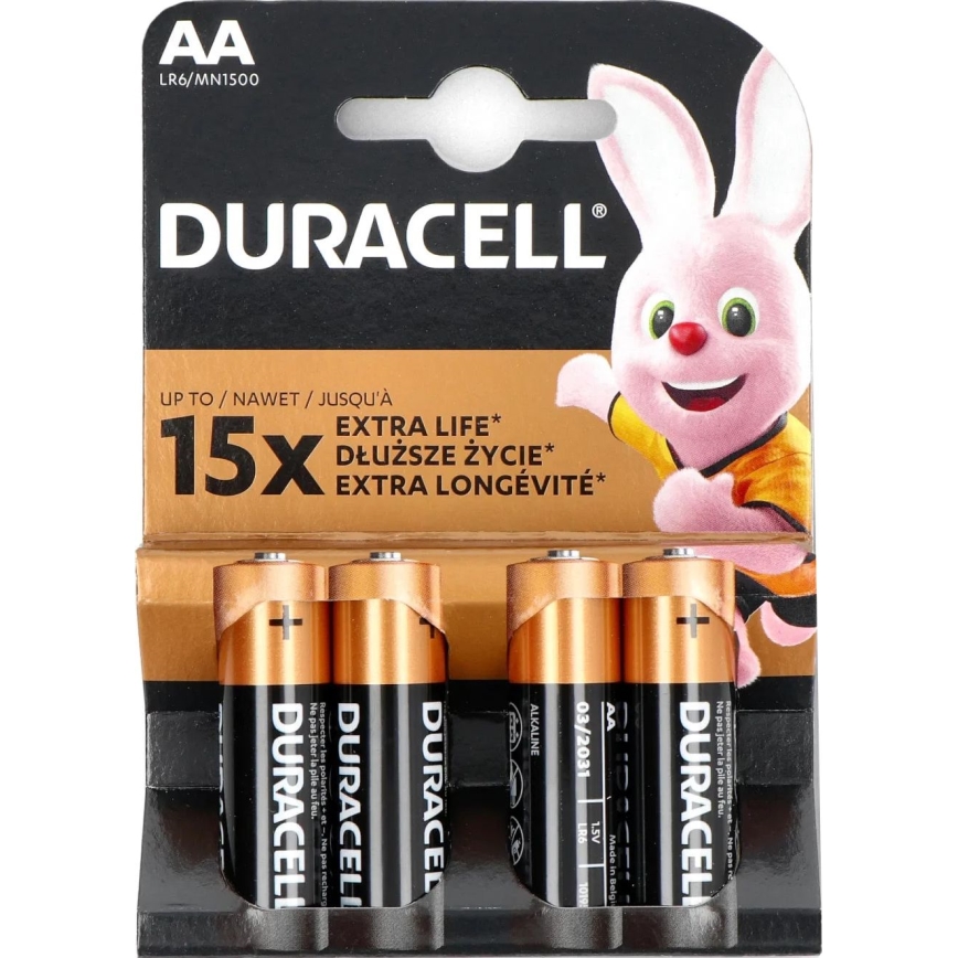 Duracell - Щелочная батарейка Basic LR06/AA 1,5V 2650 mAh 4 шт.