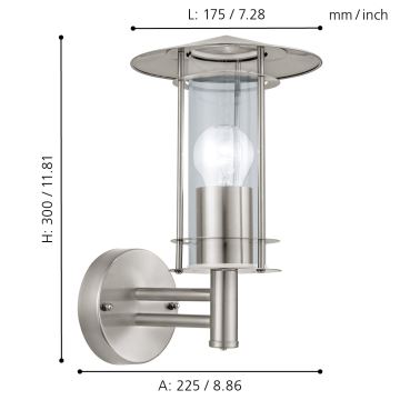 Eglo - Наружный светильник 1xE27/60W/230V IP44