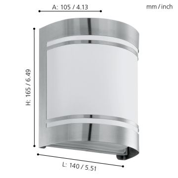 EGLO - Вуличний настінний світильник 1xE27/40W IP44