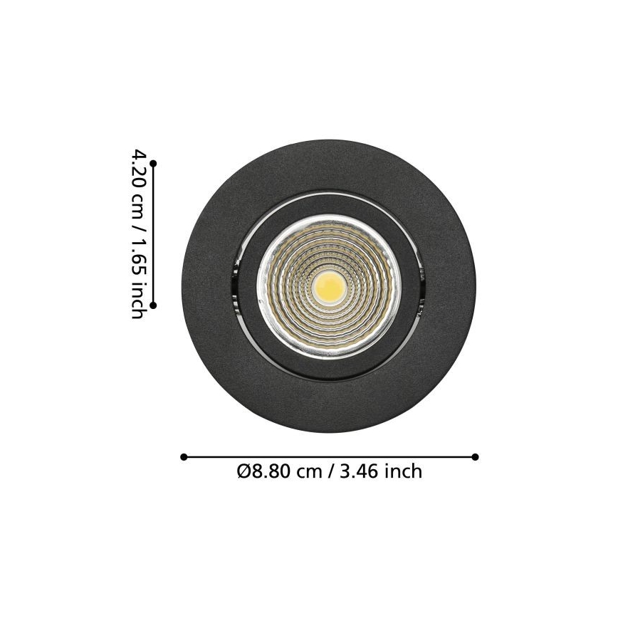 Eglo - Стельовий вбудований LED світильник з регулюванням яскравості LED/6W/230V чорний