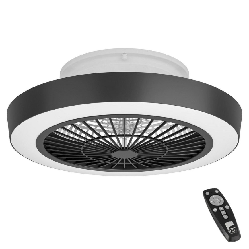 Eglo - Светодиодный потолочный вентилятор с регулированием яркости LED/37,8W/230V черный + дистанционное управление