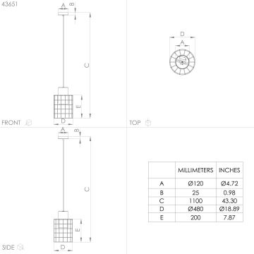 Eglo - Люстра на тросе 1xE27/40W/230V ⌀ 48 см серебряная