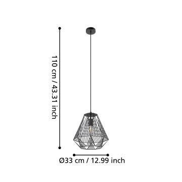 Eglo - Люстра на тросе 1xE27/40W/230V черная