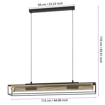 Eglo - Підвісна люстра 4xE27/40W/230V