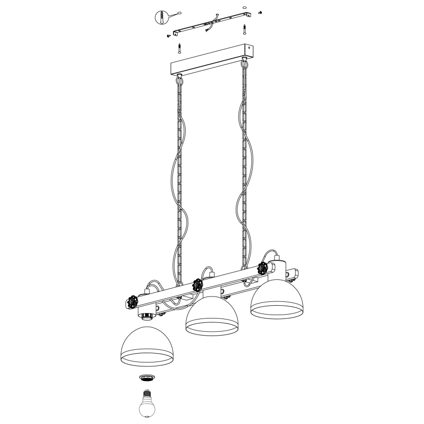 Eglo - Люстра на цепи 3xE27/28W/230V - сертифицировано FSC