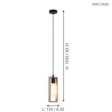 Eglo - Подвесная люстра 1xE27/60W/230V - сертифицировано FSC