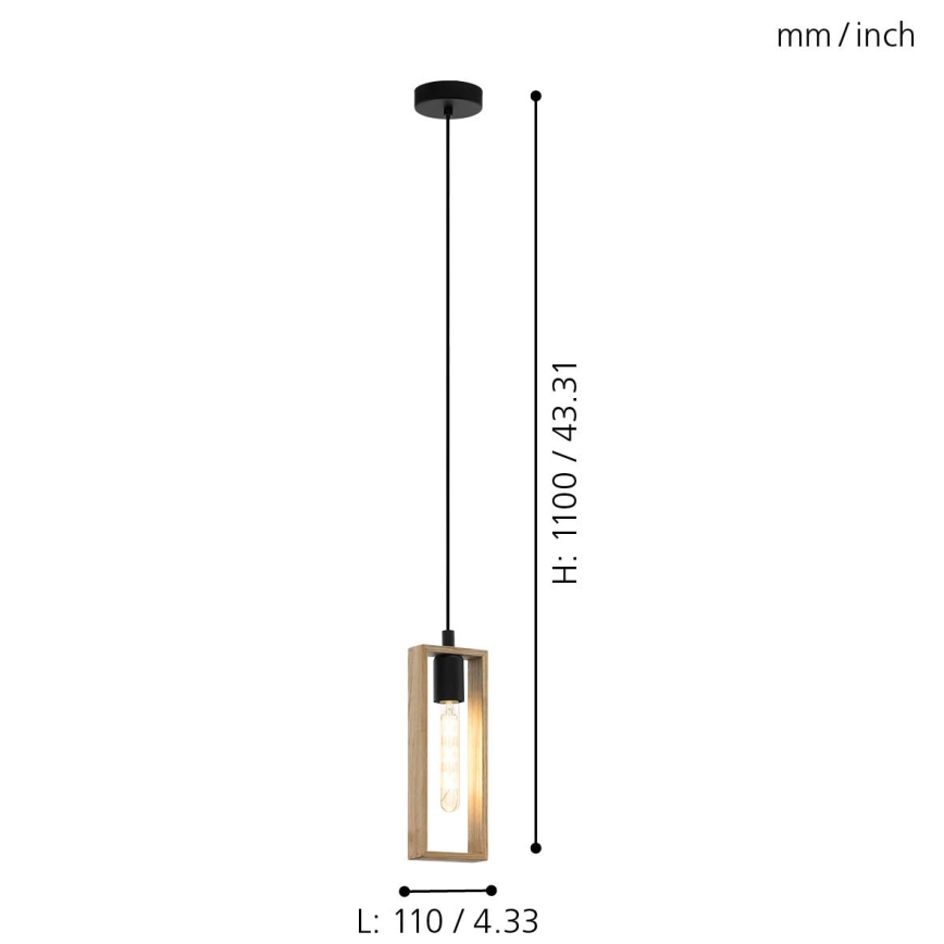 Eglo - Подвесная люстра 1xE27/60W/230V - сертифицировано FSC