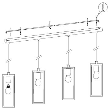 Eglo - Подвесная люстра 4xE27/60W/230V - сертифицировано FSC