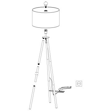 Eglo - Торшер 1xE27/60W/230V - FSC сертифіковано