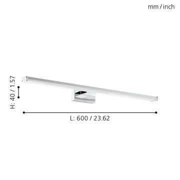 Eglo 79533 - LED Підсвітка для дзеркала для ванної SARNOR LED/11W/230V 60 см IP44 хром