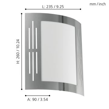 Eglo - Наружный настенный светильник 1xE27/15W/230V IP44