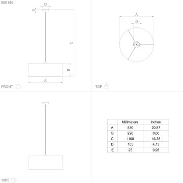 Eglo - Подвесная люстра 1xE27/40W/230V диаметр 53 см