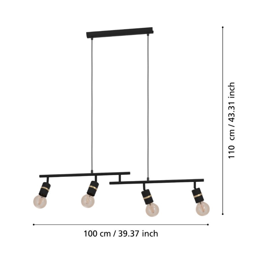 Eglo - Підвісна люстра 4xE27/10W/230V