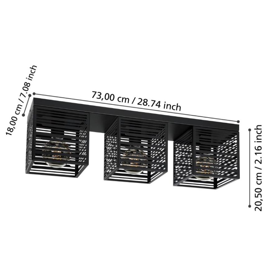 Eglo - Потолочный светильник 3xE27/40W/230V