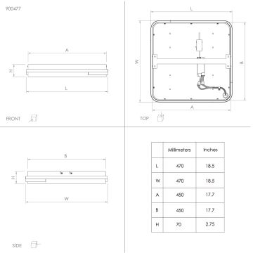 Eglo - Стельовий LED RGBW світильник з регулюванням яскравості LED/22W/230V 2700-6500K