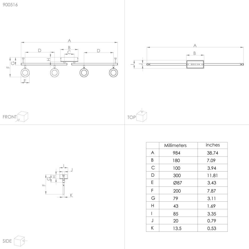 Eglo - Светодиодный точечный светильник 4xLED/3,2W/230V + 2xLED/3,3W/230V