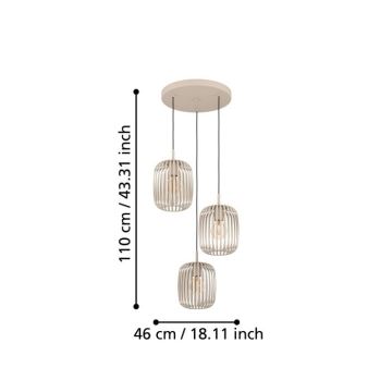 Eglo - Подвесная люстра 3xE27/40W/230V бежевый