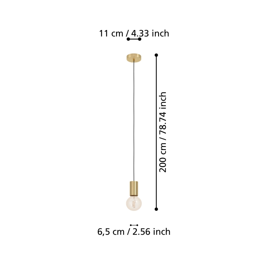 Eglo - Подвесная люстра 1xE27/40W/230V золотистый