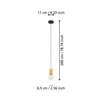 Eglo - Подвесная люстра 1xE27/40W/230V коричневый