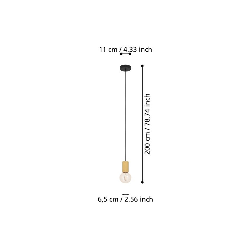 Eglo - Подвесная люстра 1xE27/40W/230V коричневый