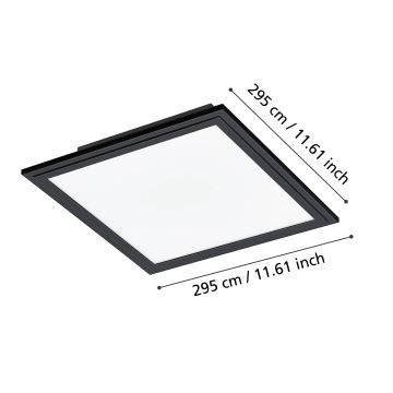 Eglo - Стельовий LED світильник LED/14W/230V 30x30 cm чорний