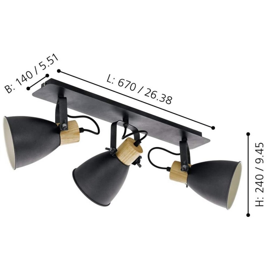Eglo - Точковий світильник 3xE27/40W/230V - FSC сертифіковано