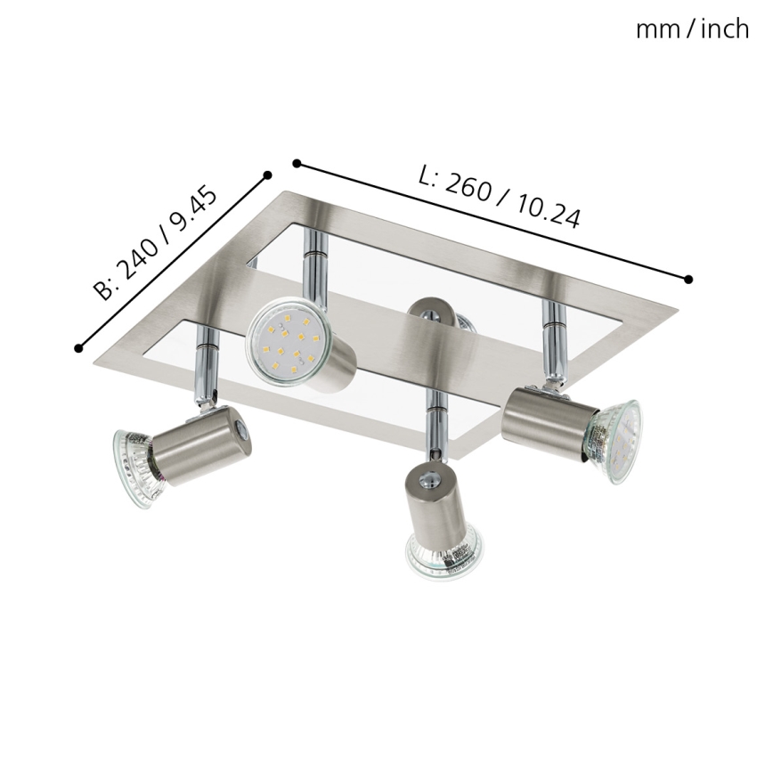 EGLO 90916 - Потолочный светильник ROTTELO 4xGU10/LED/3W