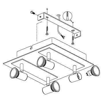 EGLO 90916 - Потолочный светильник ROTTELO 4xGU10/LED/3W