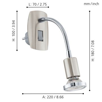 Eglo - Світлодіодний світильник в розетку 1xGU10-LED/3W/230V