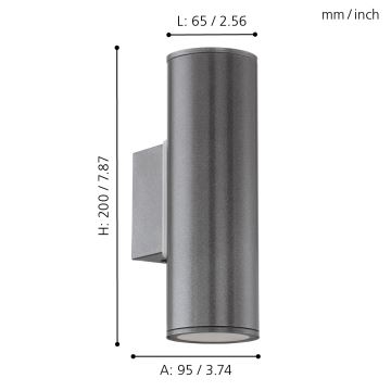 Eglo - Зовнішнє світлодіодне освітлення 2xGU10/3W/230V IP44