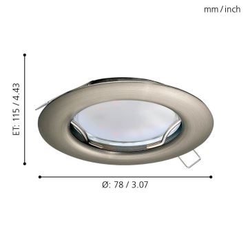 Eglo - НАБІР 3x Світлодіодний підвісний стельовий світильник PENETO 3xGU10-LED/3W/230V