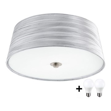 Eglo 94306- Стельовий LED світильник FONSEA 1 2xE27/9W/230V срібний