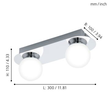 Eglo - Світлодіодне освітлення у ванній кімнаті 2xLED/3,3W/230V IP44