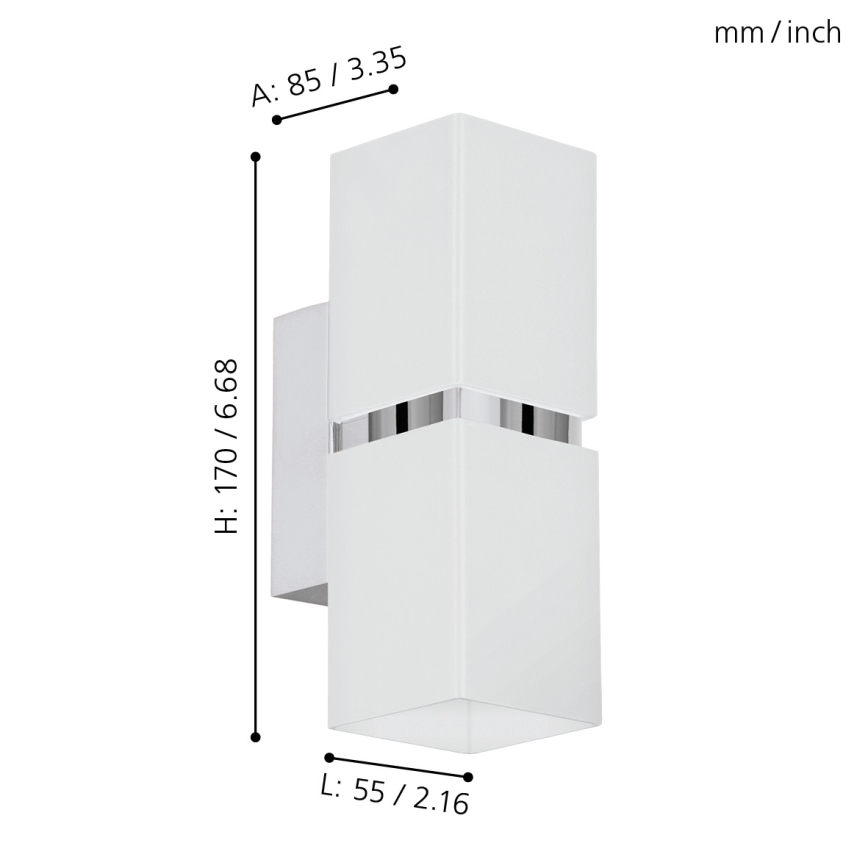 Eglo - Светодиодный настенный светильник 2xGU10-LED/4W/230V