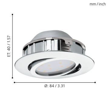 Eglo - НАБОР 3x Светодиодный подвесной потолочный светильник PINEDA 1xLED/6W/230V