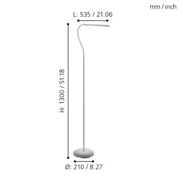 Eglo - Сенсорний LED торшер з регулюванням яскравості LED/4,5W/230V