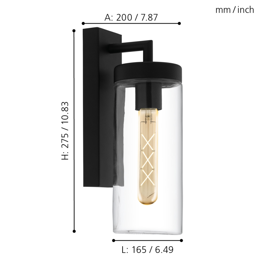 Eglo - Уличный настенный светильник 1xE27/60W/230V IP44