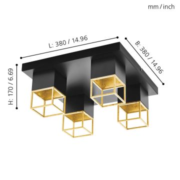 Eglo 97731 - Светодиодная припотолочная люстра MONTEBALDO 4xGU10/5W/230V