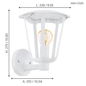 Eglo - Уличный настенный светильник 1xE27/60W/230V IP4белый