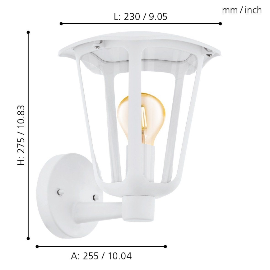 Eglo - Уличный настенный светильник 1xE27/60W/230V IP4белый