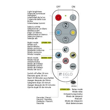 Eglo - Стельовий LED світильник з регулюванням яскравості LED/20W/230V + ДК