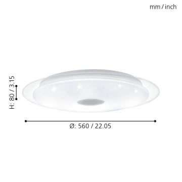 Eglo - Светодиодный потолочный светильник с регулированием яркости LED/36W/230V + дистанционное управление