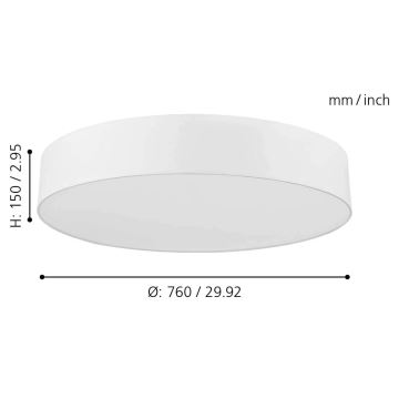 Eglo - Светодиодный потолочный RGB-светильник с регулированием яркости ROMAO-C LED/42W/230V + пульт ДУ