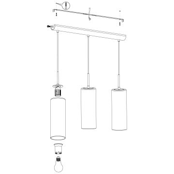 Eglo - Люстра на мотузці 3xE27/15W/230V