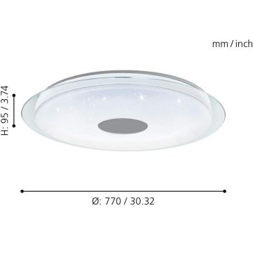 Eglo - LED RGB димерний стельовий світильник LANCIANO-C LED/53W/230V + ПУ