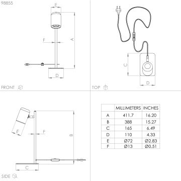 Eglo - LED Настольная лампа 1xGU10/4,5W/230V черная