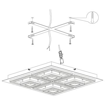 Eglo 99328 - Светодиодный потолочный светильник FRADELO LED/12W/230V